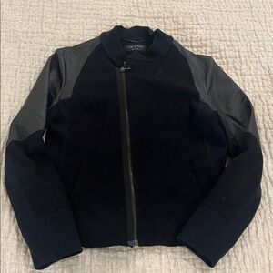 Rag & Bone Black and Gray Bomber Jacket